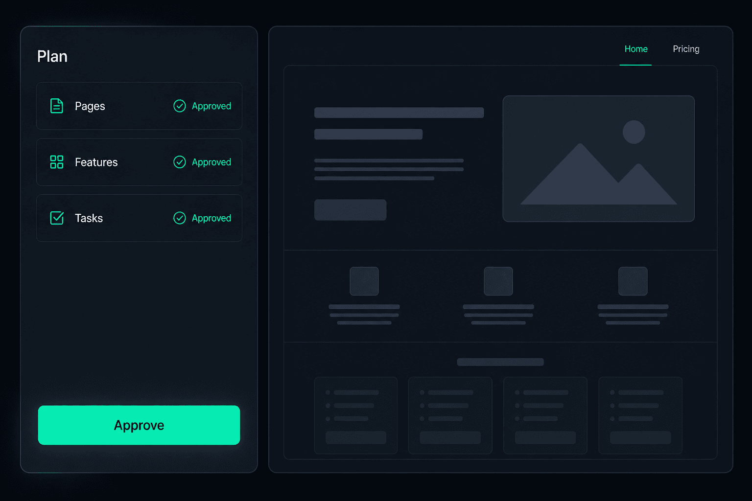 Build plan review with approve step and page preview